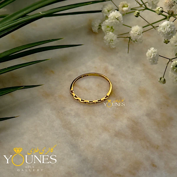 انگشتر مینیمال شطرنجی طلا